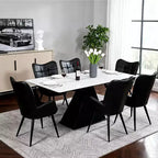 Acekool Modern Dining Room Chair, Faux Leather Mid Century Accent Chair with Metal Legs & Back Support for Dining, Kitchen