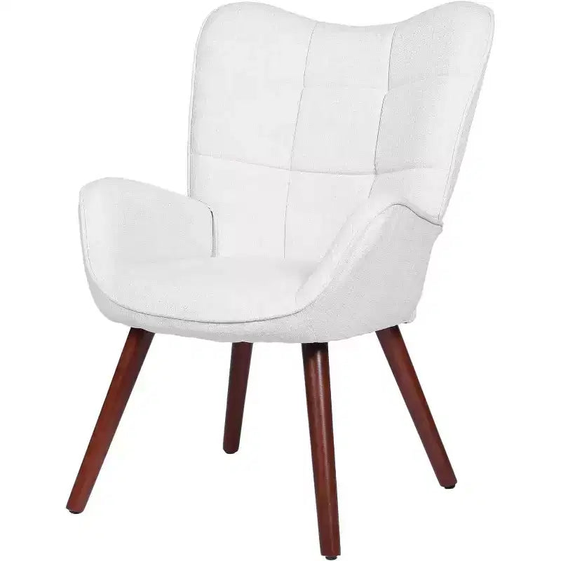 Acekool Modern Dining Room Chair, Faux Leather Mid Century Accent Chair with Metal Legs & Back Support for Dining, Kitchen