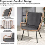 LAUSAINT HOME 3 Piece Outdoor Bistro Set Patio Furniture with Coffee Table and Thick Cushions