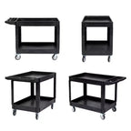 COZONY 45x25 2-Tier Utility Cart w/ Wheels, 550LBS Capacity, Rolling Cart w/ Lipped Shelves