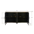 60 Modern Farmhouse Sideboard Buffet, 4-Door Geometric Patterned Accent Storage Cabinet with Adjustable Shelves - Panipeachy