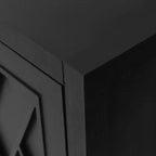 60 Modern Farmhouse Sideboard Buffet, 4-Door Geometric Patterned Accent Storage Cabinet with Adjustable Shelves - Panipeachy