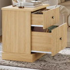 Fluted Nightstand with Drawers, Mid Century Modern Bedside Table for Living Room, Nightstand with Storage