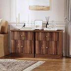Fluted Nightstand with Drawers, Mid Century Modern Bedside Table for Living Room, Nightstand with Storage