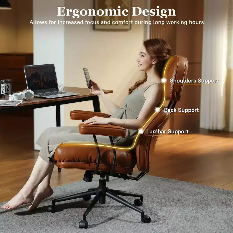 HOMLUX High Back Executive Office Chair Recline Function Ergonomic Desk Chair with Comfy Lumbar & Neck Support