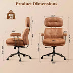 HOMLUX High Back Executive Office Chair Recline Function Ergonomic Desk Chair with Comfy Lumbar & Neck Support