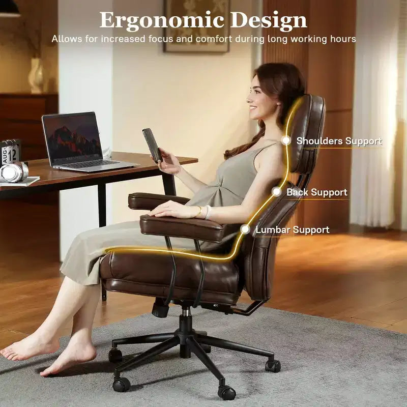 HOMLUX High Back Executive Office Chair Recline Function Ergonomic Desk Chair with Comfy Lumbar & Neck Support