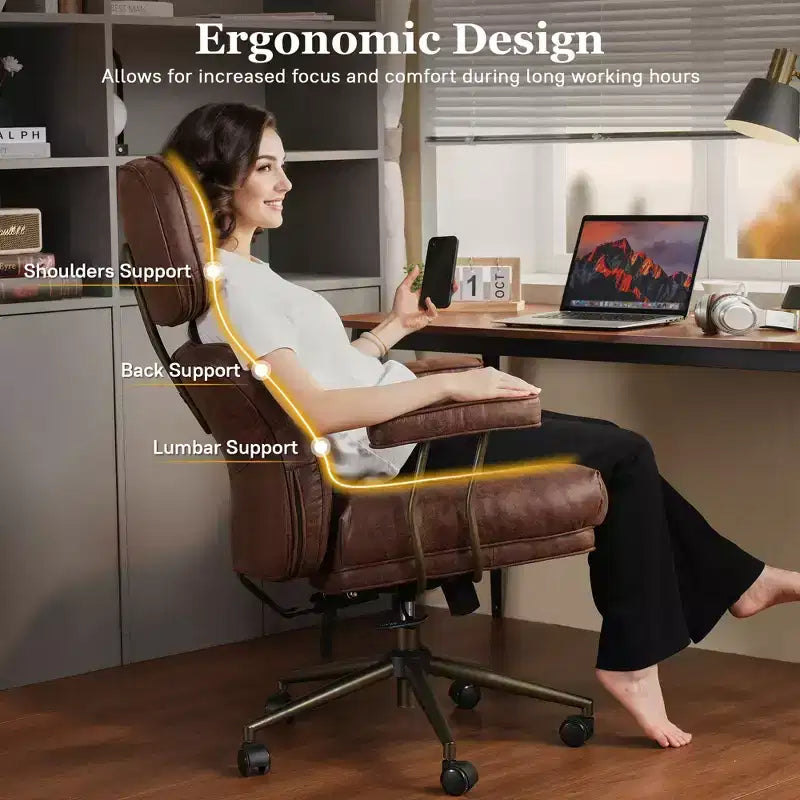 HOMLUX High Back Executive Office Chair Recline Function Ergonomic Desk Chair with Comfy Lumbar & Neck Support