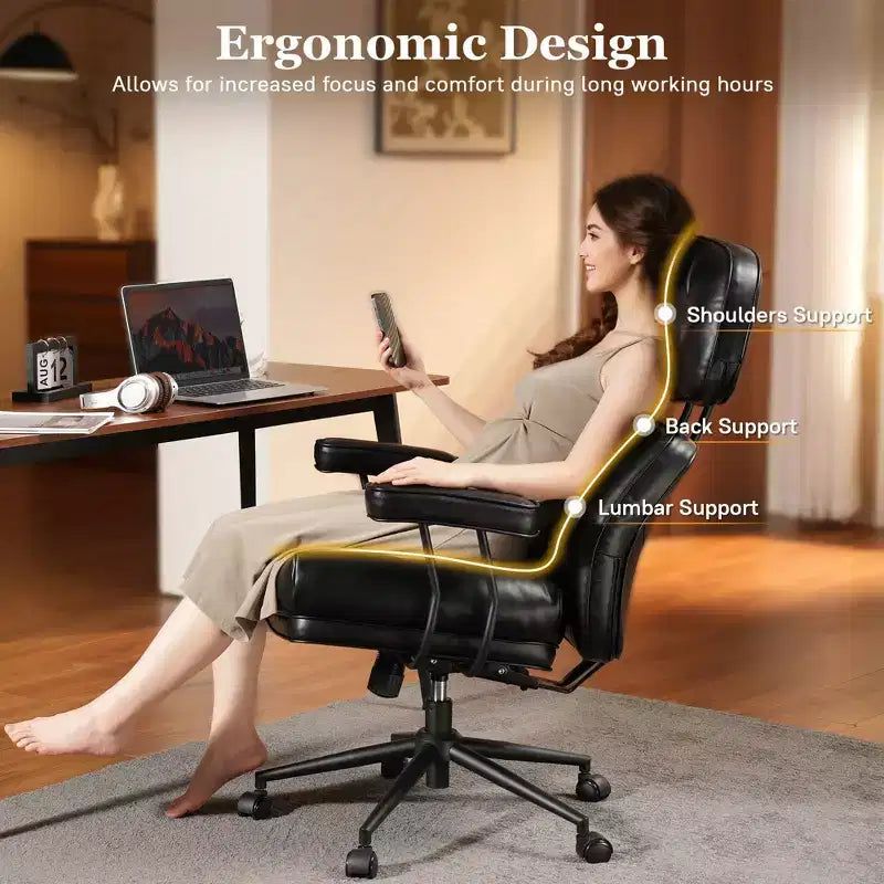 HOMLUX High Back Executive Office Chair Recline Function Ergonomic Desk Chair with Comfy Lumbar & Neck Support