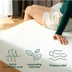 Zinus 6 Inch Queen Green Tea Memory Foam Mattress, Fiberglass Free, Medium Firm Feel, Zoned Pressure Relief, Certified Safe Foams & Fabric