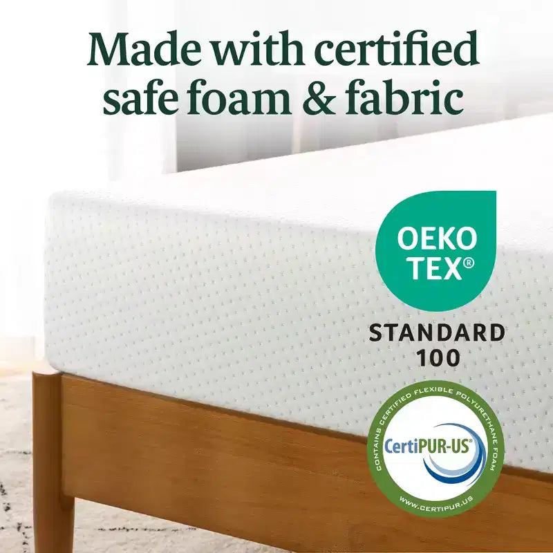 Zinus 6 Inch Queen Green Tea Memory Foam Mattress, Fiberglass Free, Medium Firm Feel, Zoned Pressure Relief, Certified Safe Foams & Fabric