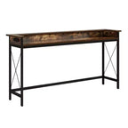 MAYEERTY 70.9-Inch Industrial Console Table, Entryway Sofa Table with Outlets and USB Ports