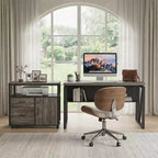MAYEERTY 55 Computer Writing Desk, Office Table with Bottom Storage Shelf