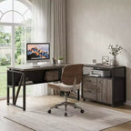 MAYEERTY 55 Computer Writing Desk, Office Table with Bottom Storage Shelf
