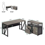 MAYEERTY 55 Computer Writing Desk, Office Table with Bottom Storage Shelf