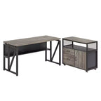 MAYEERTY 55 Computer Writing Desk, Office Table with Bottom Storage Shelf