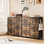 Dresser for Bedroom with 12 Drawer, Dressers & Chests of Drawers for Hallway, Entryway, Storage Organizer Unit with Fabric, Sturdy Metal Frame