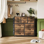 Dresser for Bedroom with 12 Drawer, Dressers & Chests of Drawers for Hallway, Entryway, Storage Organizer Unit with Fabric, Sturdy Metal Frame