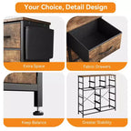 Dresser for Bedroom with 12 Drawer, Dressers & Chests of Drawers for Hallway, Entryway, Storage Organizer Unit with Fabric, Sturdy Metal Frame