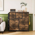 Dresser for Bedroom with 12 Drawer, Dressers & Chests of Drawers for Hallway, Entryway, Storage Organizer Unit with Fabric, Sturdy Metal Frame