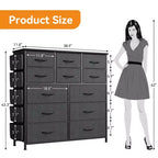 Dresser for Bedroom with 12 Drawer, Dressers & Chests of Drawers for Hallway, Entryway, Storage Organizer Unit with Fabric, Sturdy Metal Frame
