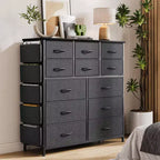 Dresser for Bedroom with 12 Drawer, Dressers & Chests of Drawers for Hallway, Entryway, Storage Organizer Unit with Fabric, Sturdy Metal Frame
