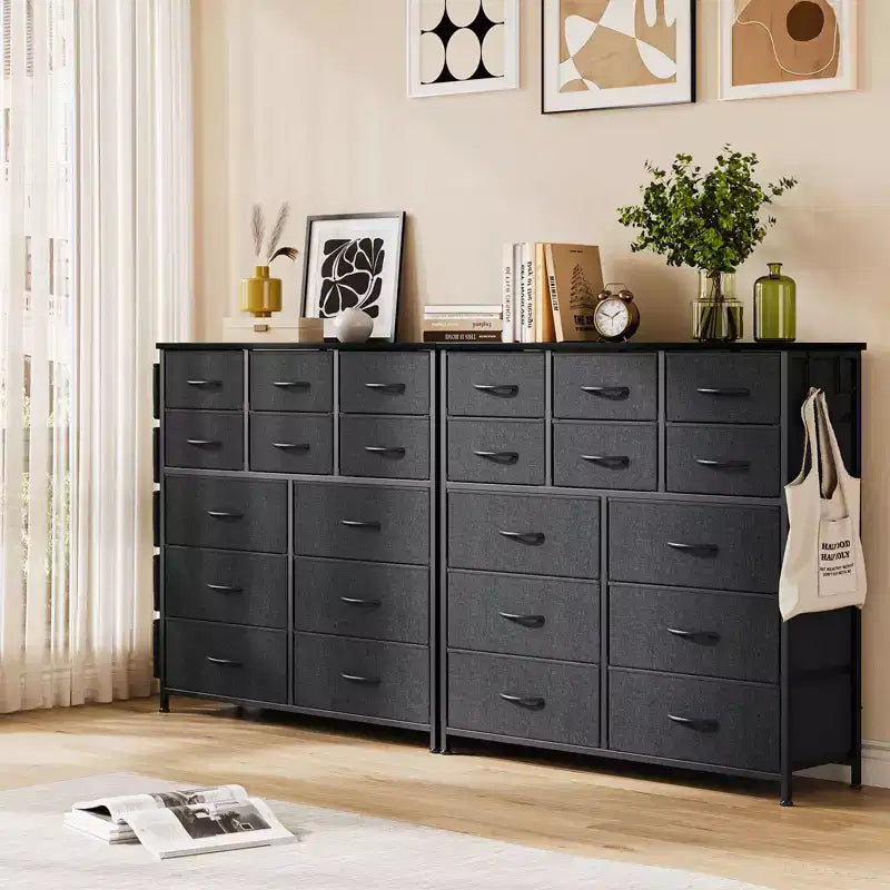 Dresser for Bedroom with 12 Drawer, Dressers & Chests of Drawers for Hallway, Entryway, Storage Organizer Unit with Fabric, Sturdy Metal Frame