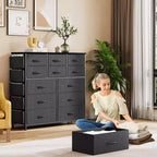 Dresser for Bedroom with 12 Drawer, Dressers & Chests of Drawers for Hallway, Entryway, Storage Organizer Unit with Fabric, Sturdy Metal Frame