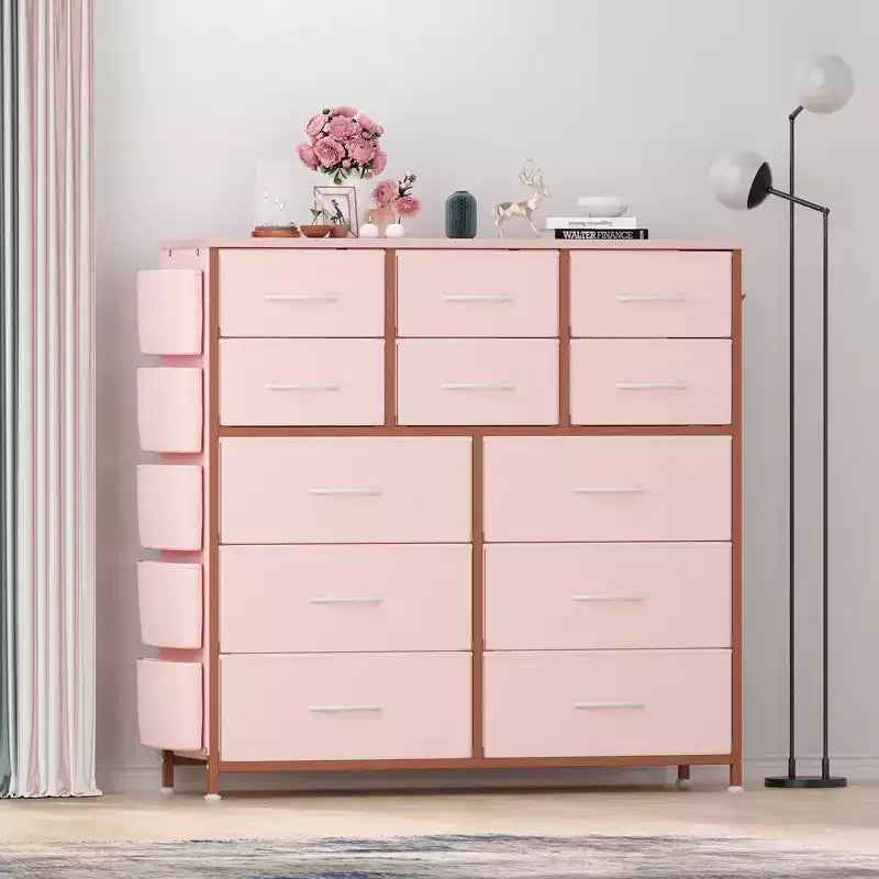 Dresser for Bedroom with 12 Drawer, Dressers & Chests of Drawers for Hallway, Entryway, Storage Organizer Unit with Fabric, Sturdy Metal Frame