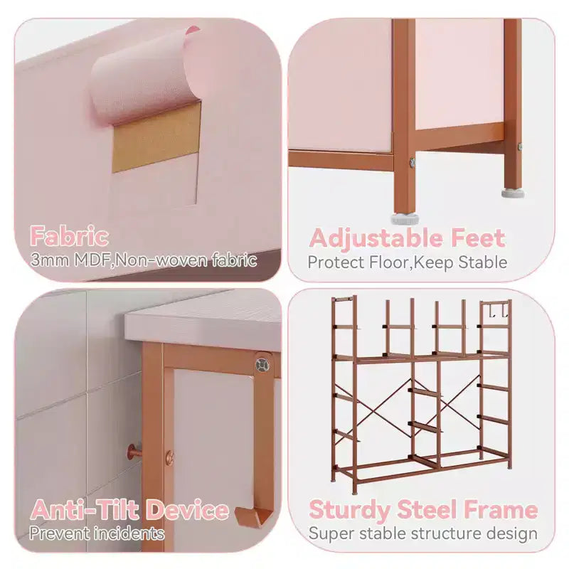 Dresser for Bedroom with 12 Drawer, Dressers & Chests of Drawers for Hallway, Entryway, Storage Organizer Unit with Fabric, Sturdy Metal Frame