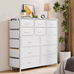 Dresser for Bedroom with 12 Drawer, Dressers & Chests of Drawers for Hallway, Entryway, Storage Organizer Unit with Fabric, Sturdy Metal Frame