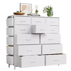 Dresser for Bedroom with 12 Drawer, Dressers & Chests of Drawers for Hallway, Entryway, Storage Organizer Unit with Fabric, Sturdy Metal Frame