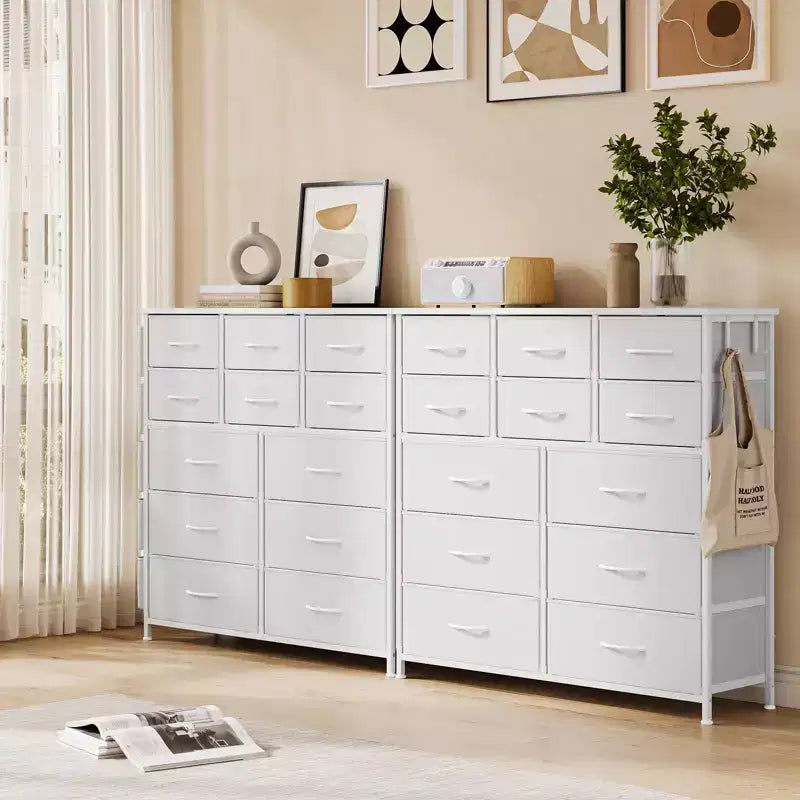 Dresser for Bedroom with 12 Drawer, Dressers & Chests of Drawers for Hallway, Entryway, Storage Organizer Unit with Fabric, Sturdy Metal Frame