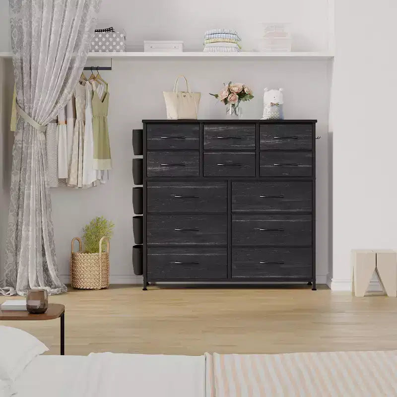 Dresser for Bedroom with 12 Drawer, Dressers & Chests of Drawers for Hallway, Entryway, Storage Organizer Unit with Fabric, Sturdy Metal Frame