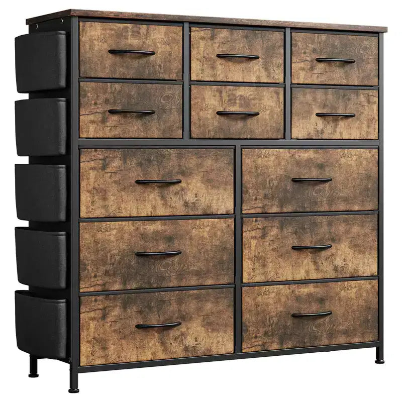Dresser for Bedroom with 12 Drawer, Dressers & Chests of Drawers for Hallway, Entryway, Storage Organizer Unit with Fabric, Sturdy Metal Frame