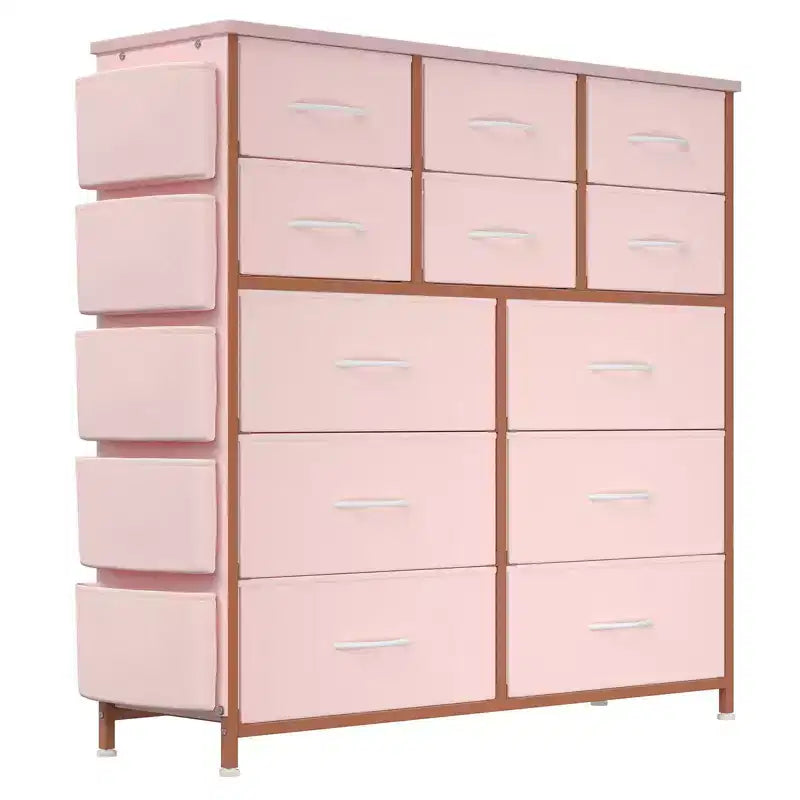 Dresser for Bedroom with 12 Drawer, Dressers & Chests of Drawers for Hallway, Entryway, Storage Organizer Unit with Fabric, Sturdy Metal Frame
