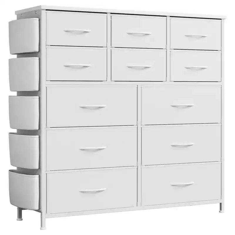 Dresser for Bedroom with 12 Drawer, Dressers & Chests of Drawers for Hallway, Entryway, Storage Organizer Unit with Fabric, Sturdy Metal Frame