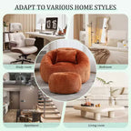 Bean Bag Chairs, Comfy Round Chair for Adults with Ottoman, Leisure Single Sofa Reading Chair with Pillow for Living Room, Bedroom, Apartment
