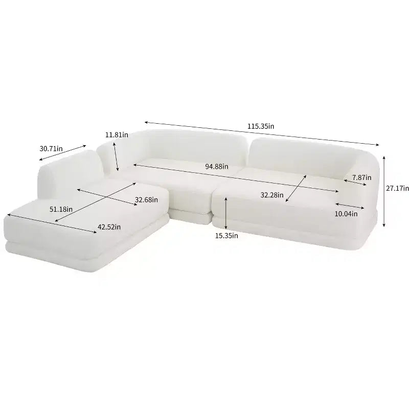 Christopher Knight Home Doyoung Modern 115 3-Piece L-Shaped Sectional Sofa