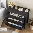 Fluted 3 Drawer Dresser, with Vertical Texture Wood Dresser for Bedroom, Living Room, Entryway,Nightstand with Storage Drawers