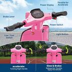 Acekool 24V Kids Electric Moped Scooter, 2 Wheel Ride On Motorcycle with Seat, 350W Drive up to 14 MPH for Ages 814