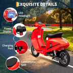 Acekool 24V Kids Electric Moped Scooter, 2 Wheel Ride On Motorcycle with Seat, 350W Drive up to 14 MPH for Ages 814