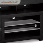 Farmhouse TV Stand for Tv Up to 80 Inches, Long Entertainment Center with 4 Storage Drawers & 3 Open Shelf for Living Room, Bedroom - Black