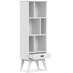 Tierney SOLID HARDWOOD 64 inch x 22 inch Mid Century Modern Bookcase and Storage Unit