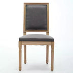 Homy Casa Set of 2 Upholstered Square Back Dining Chairs with Solid Wood Frame