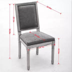 Homy Casa Set of 2 Upholstered Square Back Dining Chairs with Solid Wood Frame