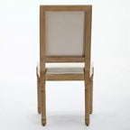 Homy Casa Set of 2 Upholstered Square Back Dining Chairs with Solid Wood Frame