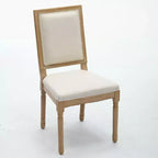 Homy Casa Set of 2 Upholstered Square Back Dining Chairs with Solid Wood Frame