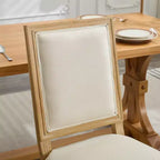 Homy Casa Set of 2 Upholstered Square Back Dining Chairs with Solid Wood Frame