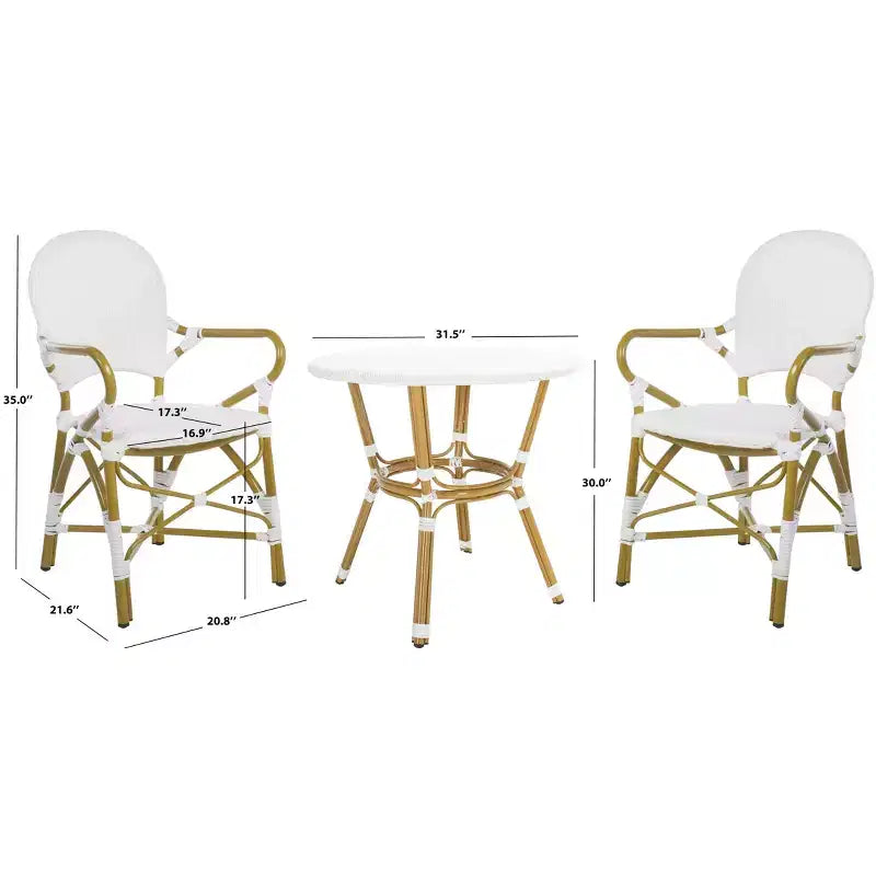 Hooper 3 Piece Bistro Set - Indoor/Outdoor - PAT9501 - Safavieh